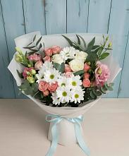 Букет цветов из:  Розы, Лизиантусы и Хризантемы #REPLACE_PRED# Нижних Ачалуках