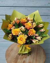 Букет цветов из:  Альстромерии и Розы в Нижних Ачалуках