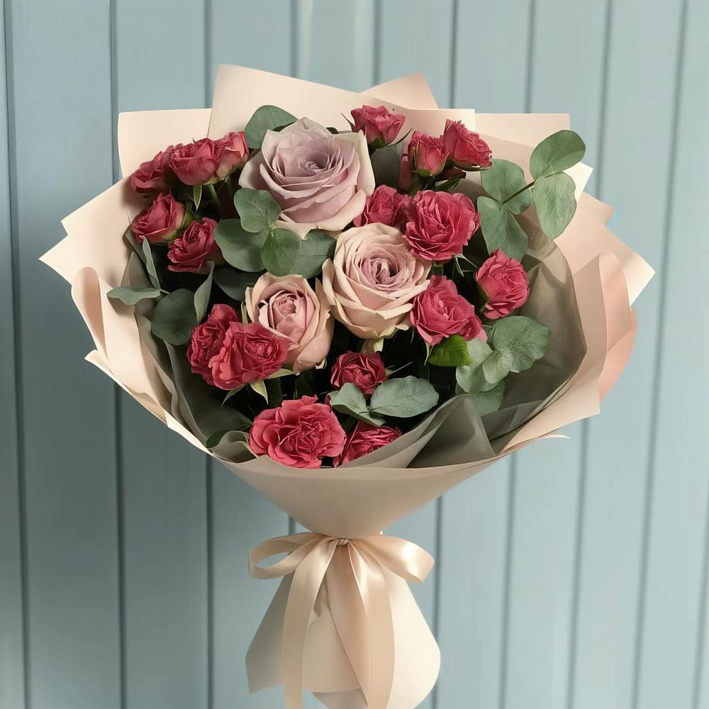 Букет цветов из: Гвоздики и Розы в Нижних Ачалуках