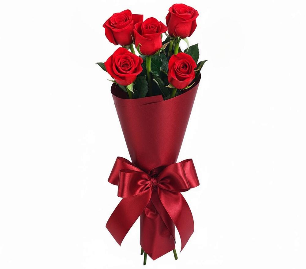 Букет 5 Красных роз Эдлесс Лав в Нижних Ачалуках
