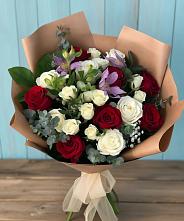 Букет цветов из:  Розы и Альстромерии #REPLACE_PRED# Нижних Ачалуках