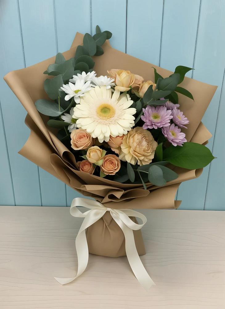 Букет цветов из: Герберы и Хризантемы в Нижних Ачалуках