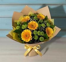 Букет цветов из:  Герберы и Хризантемы в Нижних Ачалуках