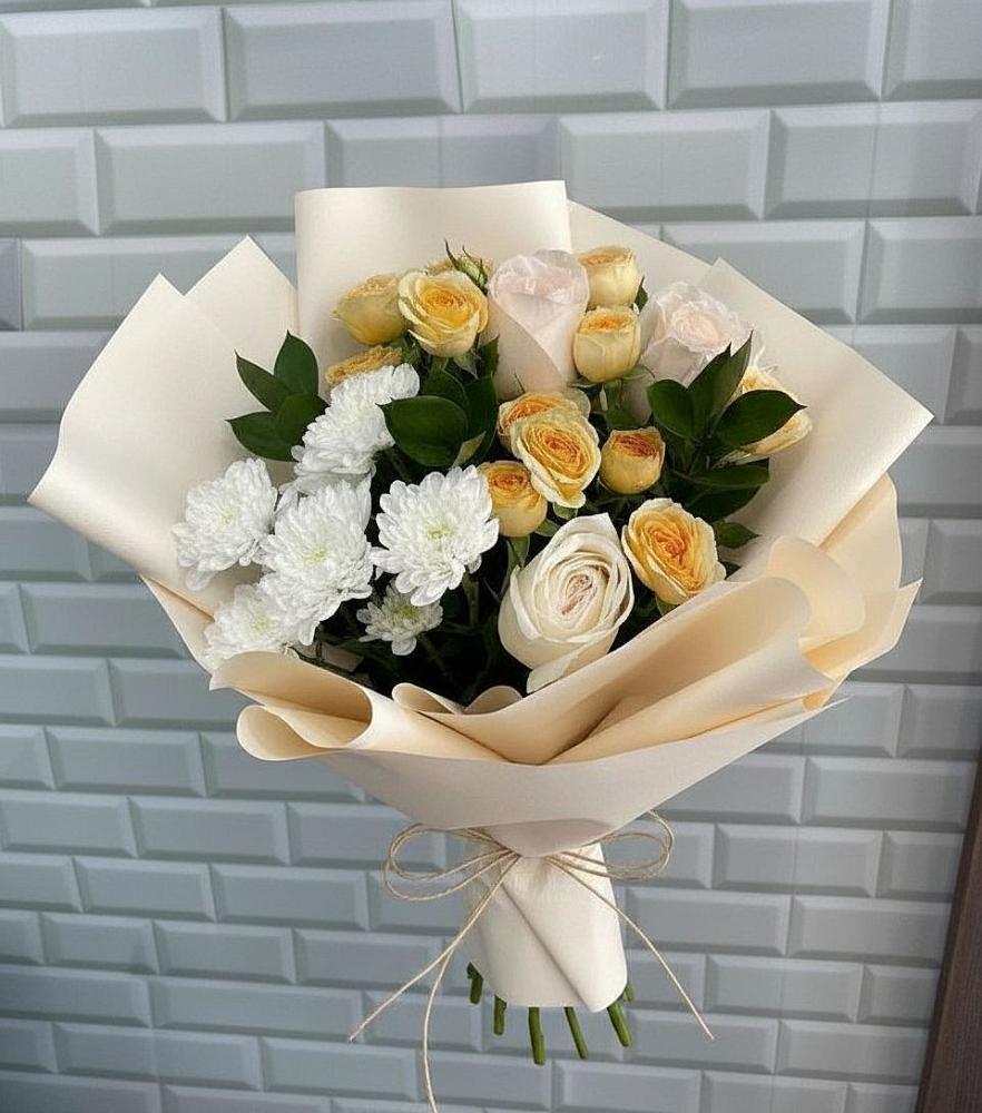 Букет цветов из: Розы и Хризантемы в Нижних Ачалуках