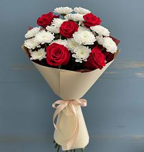 Букет цветов из:  Розы и Хризантемы в Нижних Ачалуках