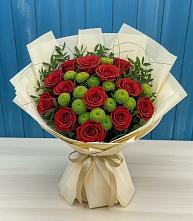 Букет цветов из:  Розы и Хризантемы в Нижних Ачалуках