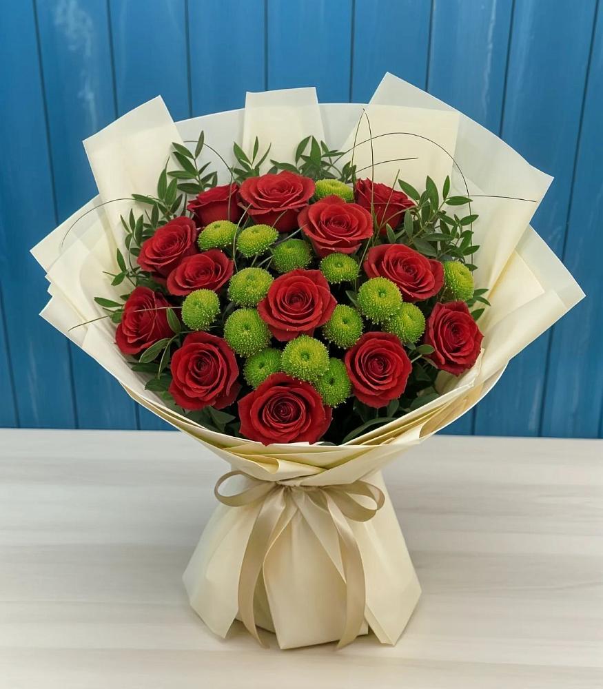 Букет цветов из: Розы и Хризантемы в Нижних Ачалуках