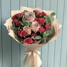Букет цветов из:  Гвоздики и Розы в Нижних Ачалуках
