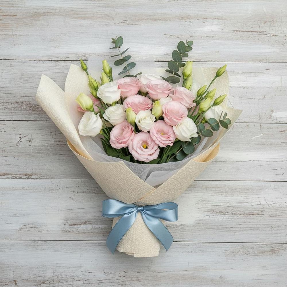 Букет цветов из: Лизиантусы в Нижних Ачалуках